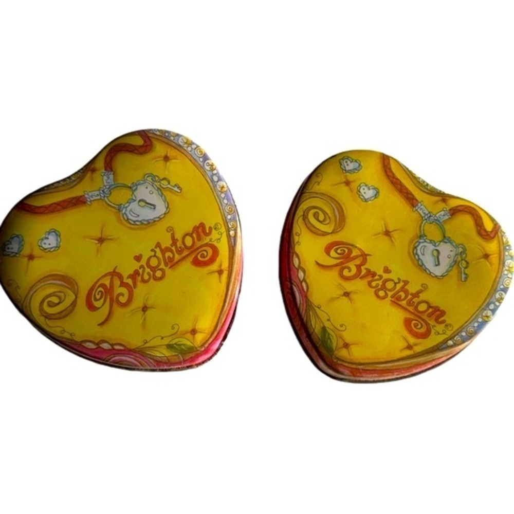 Brighton | 2 Heart shape Painted Jewelry Tins